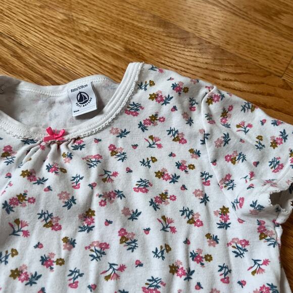 Petit Bateau Girl's Floral Print Cotton Short Sleeve Nightgown 128 cm / 8 years - Picture 3 of 5
